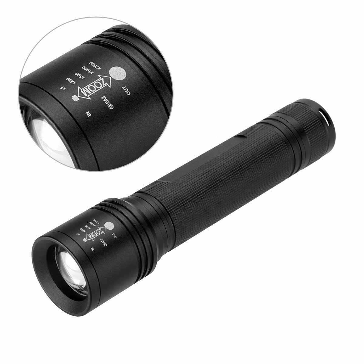 High-Powered LED Handheld Flashlight is equipped with a zoom 