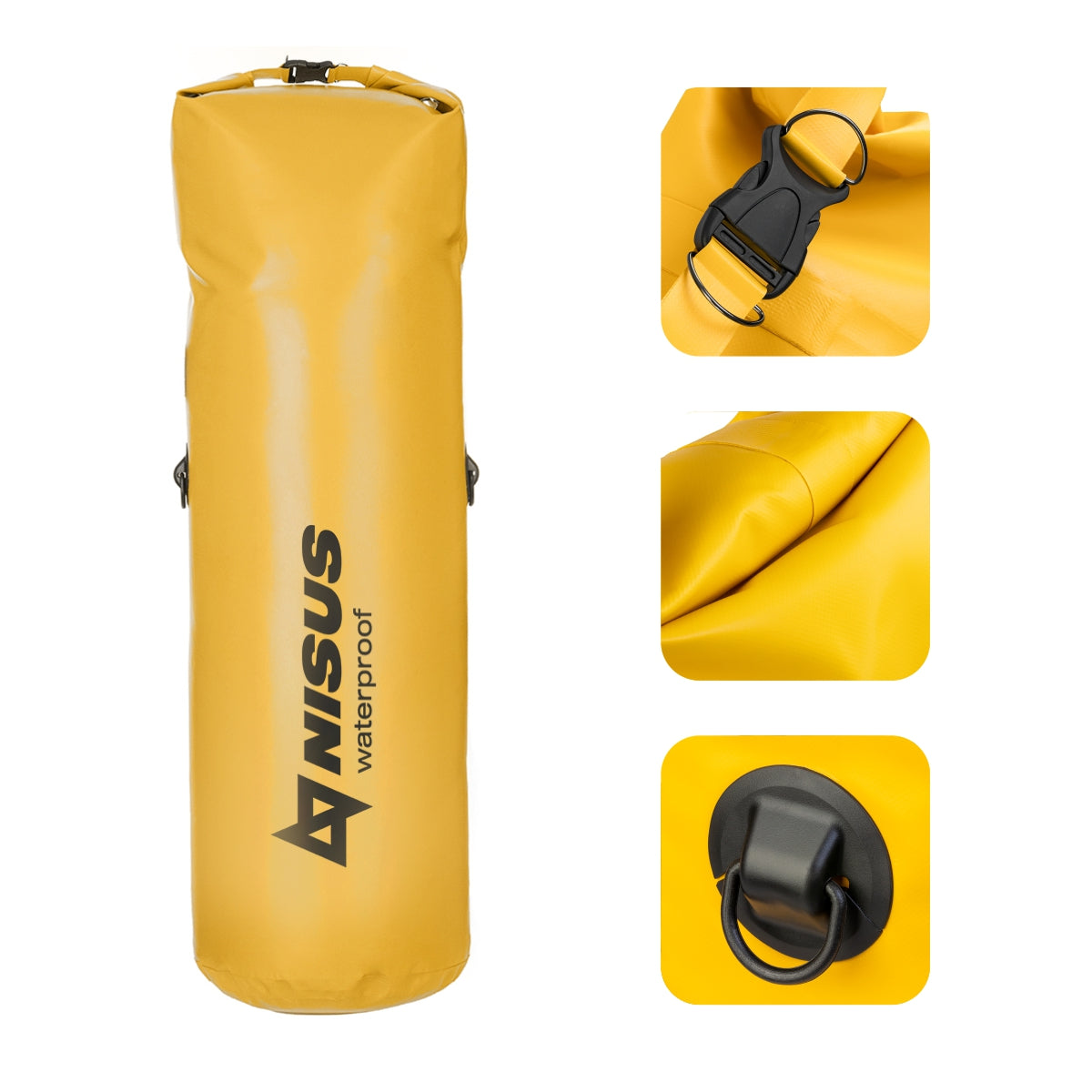 90L Waterproof Bag, Large Dry Bag Yellow/Blue/Khaki