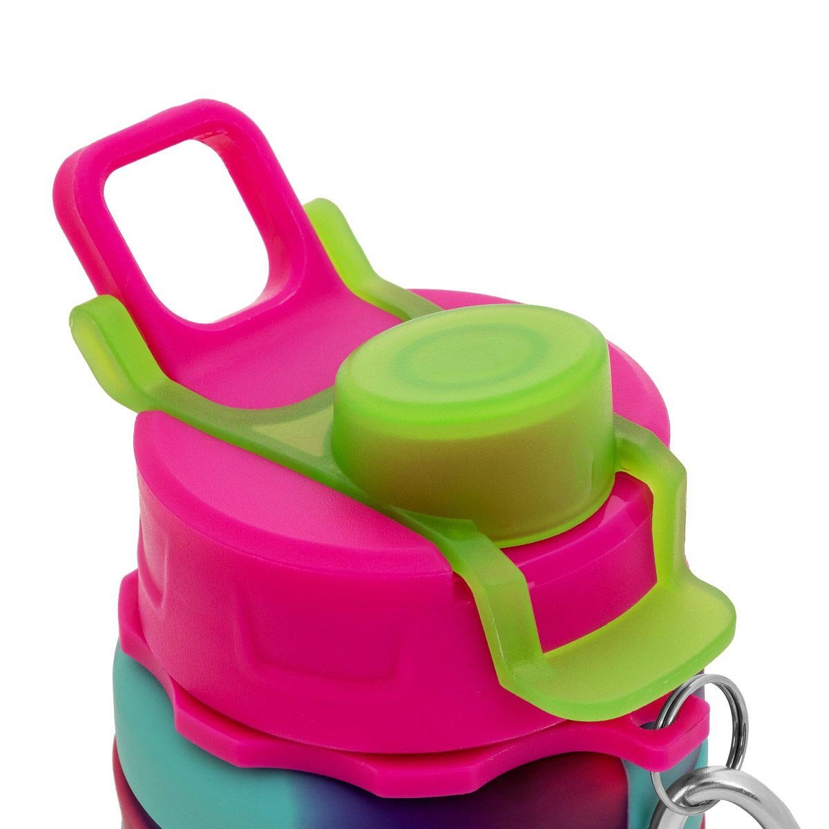 Portable Collapsible Silicone Water Bottle is equipped with a Straw Lid