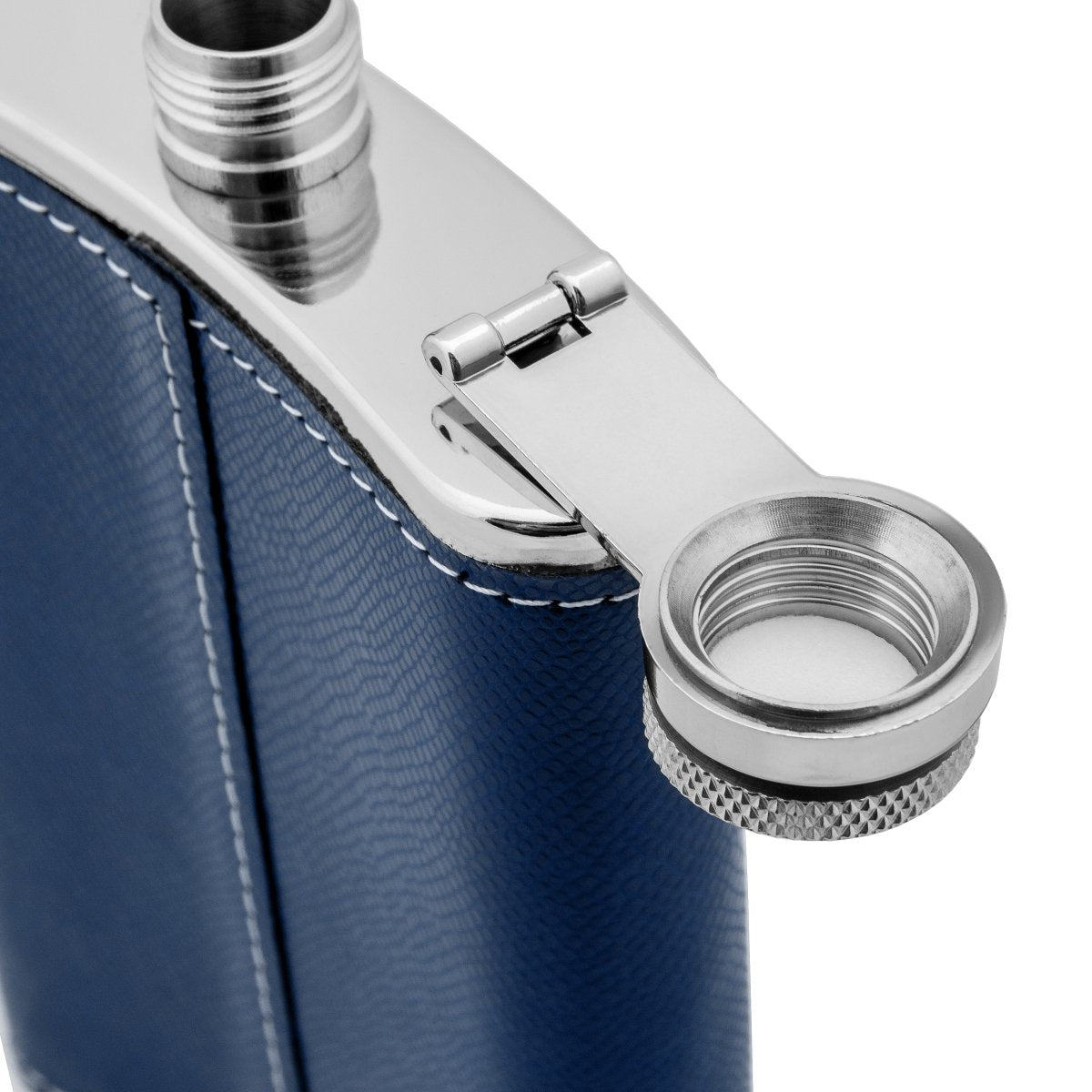 9 oz Blue Stainless Steel Hip Flask for Strong Alcohol Set of Four