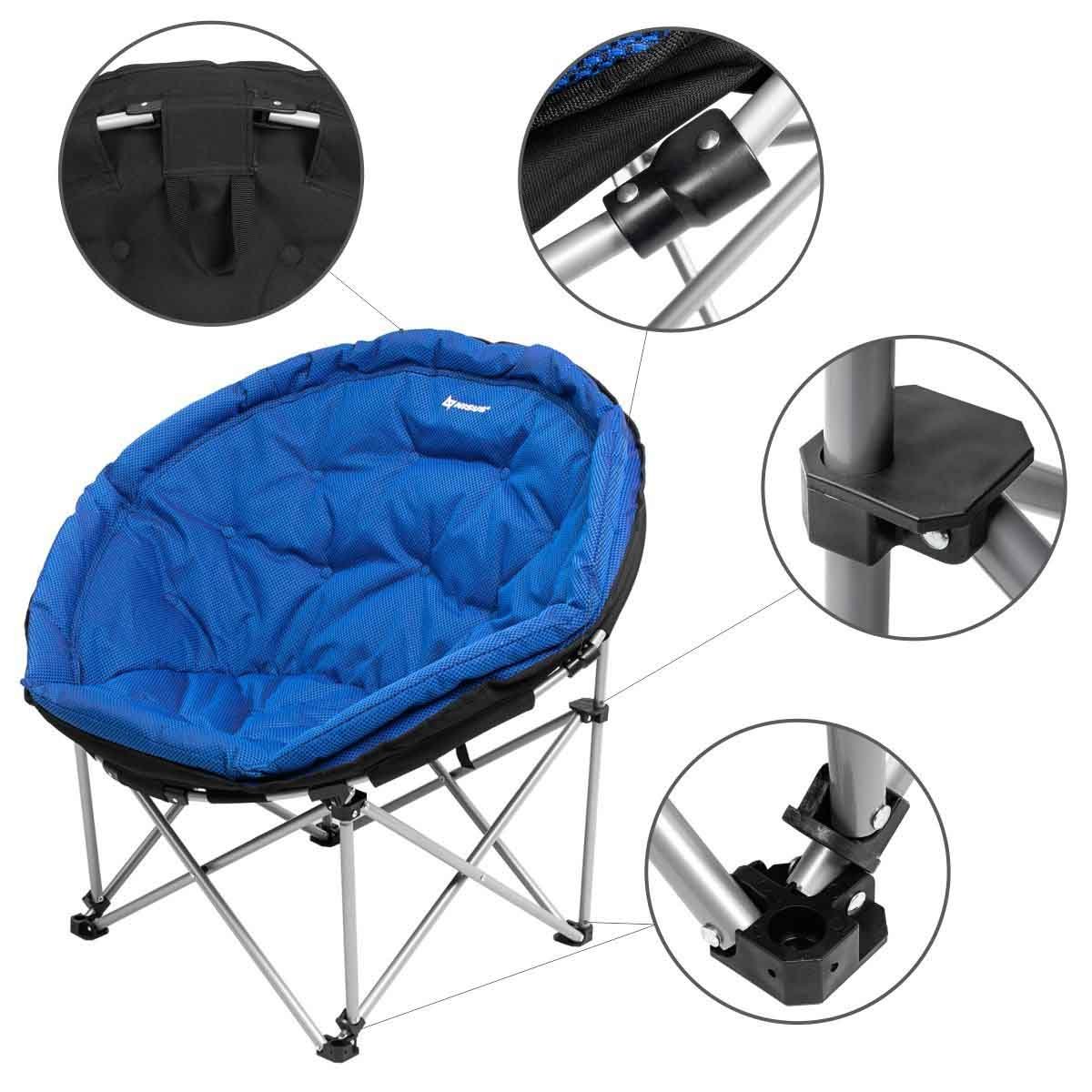 Big Folding Blue Padded Moon Saucer Chair with Carrying Bag buy with  delivery