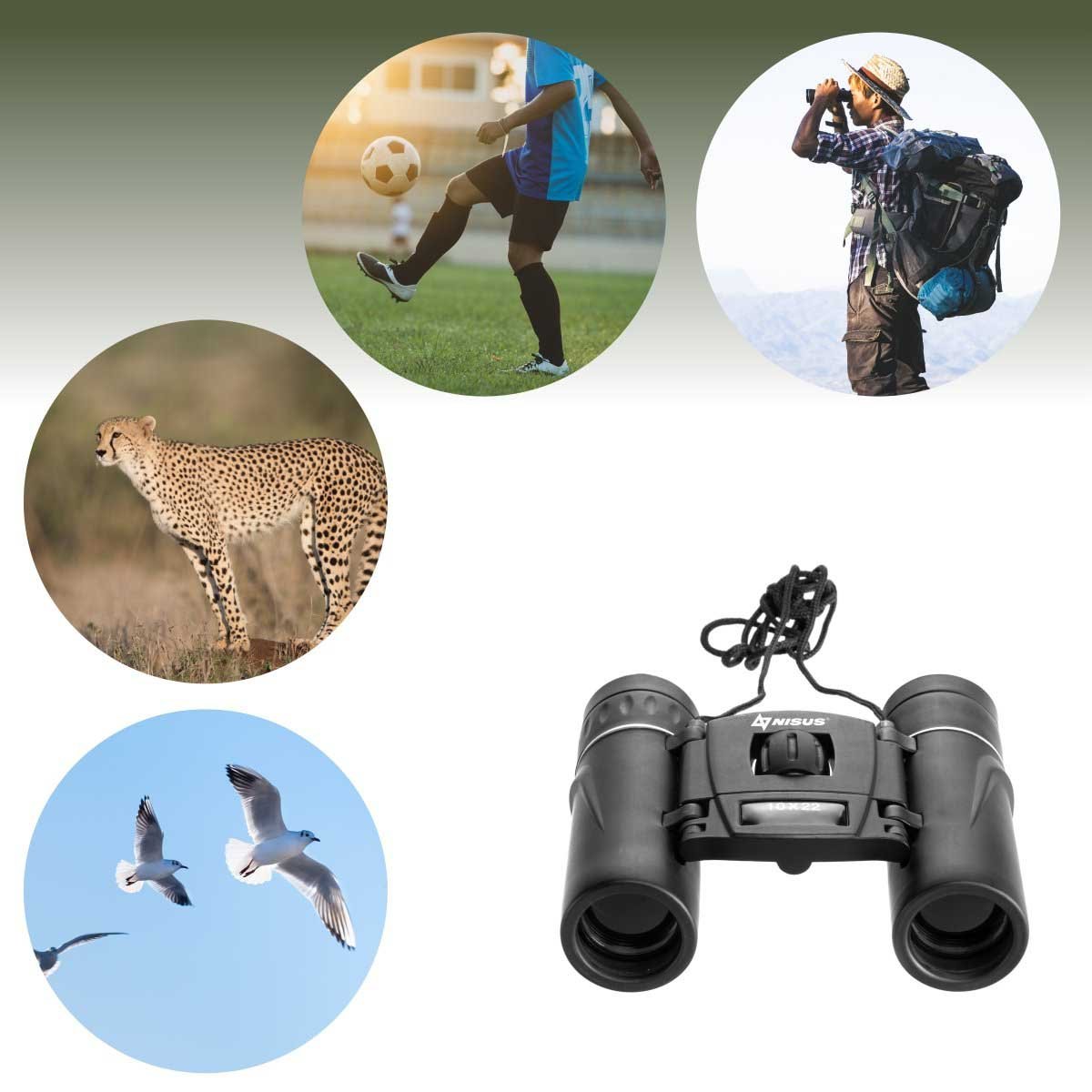 Nisus binoculars could be used while watching the animals, birds, or sunsets