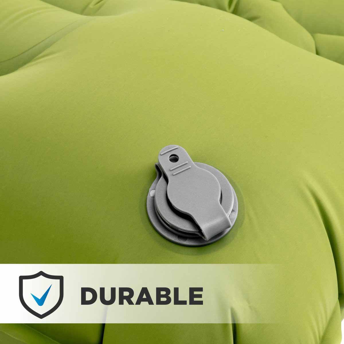 The valve of the 2-inch Camping Self Inflating Sleeping Pad is durable