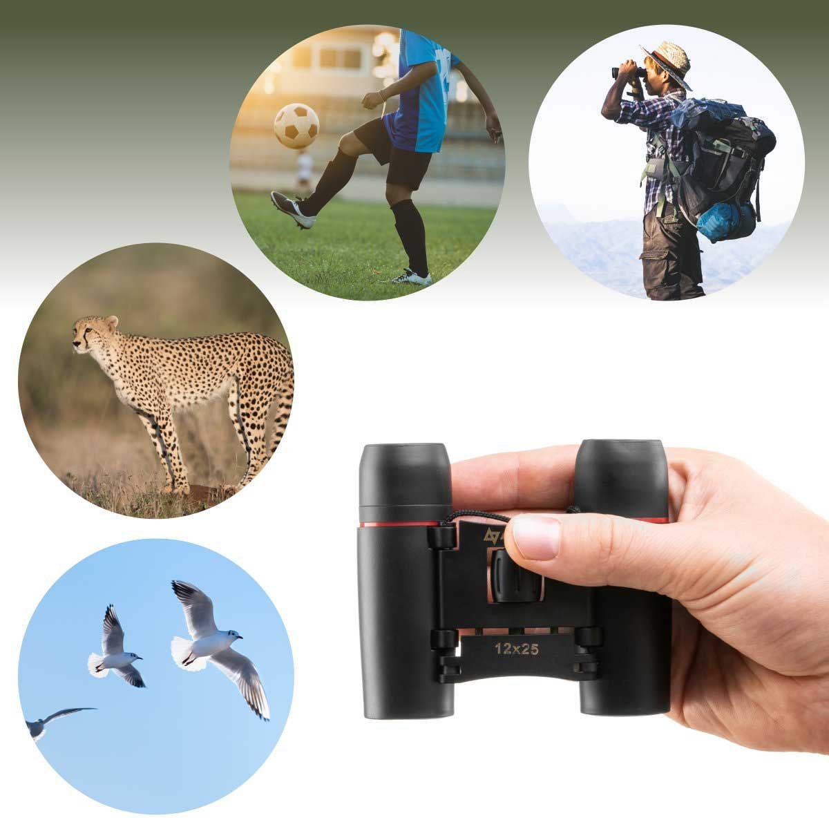 12x25 Camping Binocular for Fishing and Outdoor could be used to explore the distant world around you