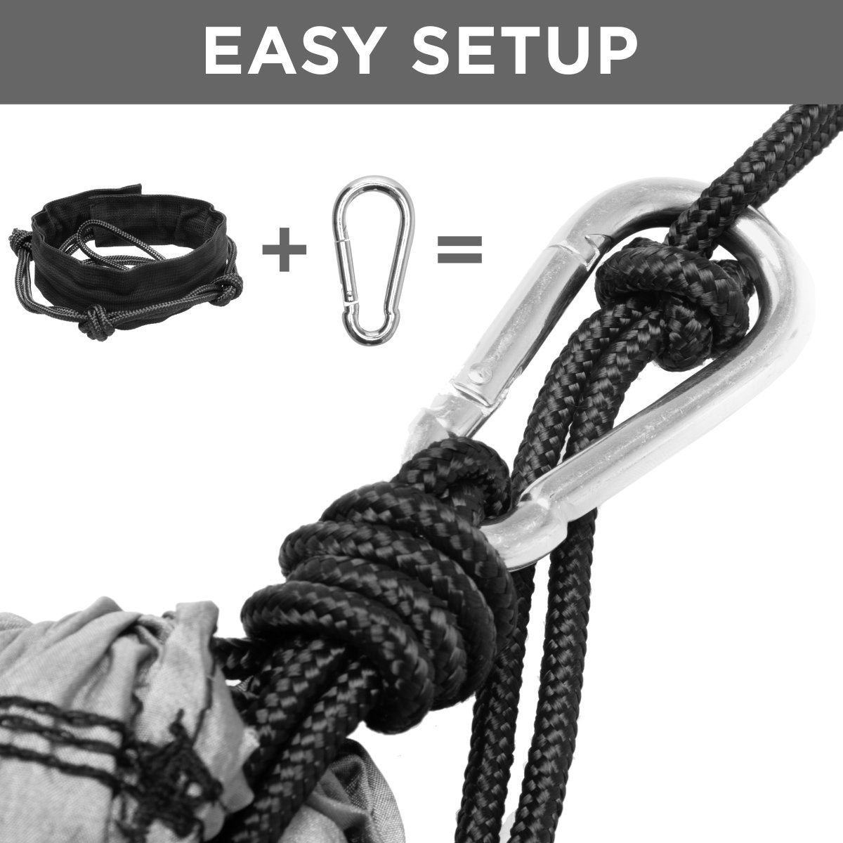 Ropes and spring hook for Nisus camping hammock