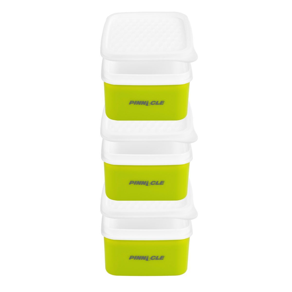 Paragone Compact Set of 3 Lime Green Plastic Lunch Boxes | 8.5 oz | Insulated Bag