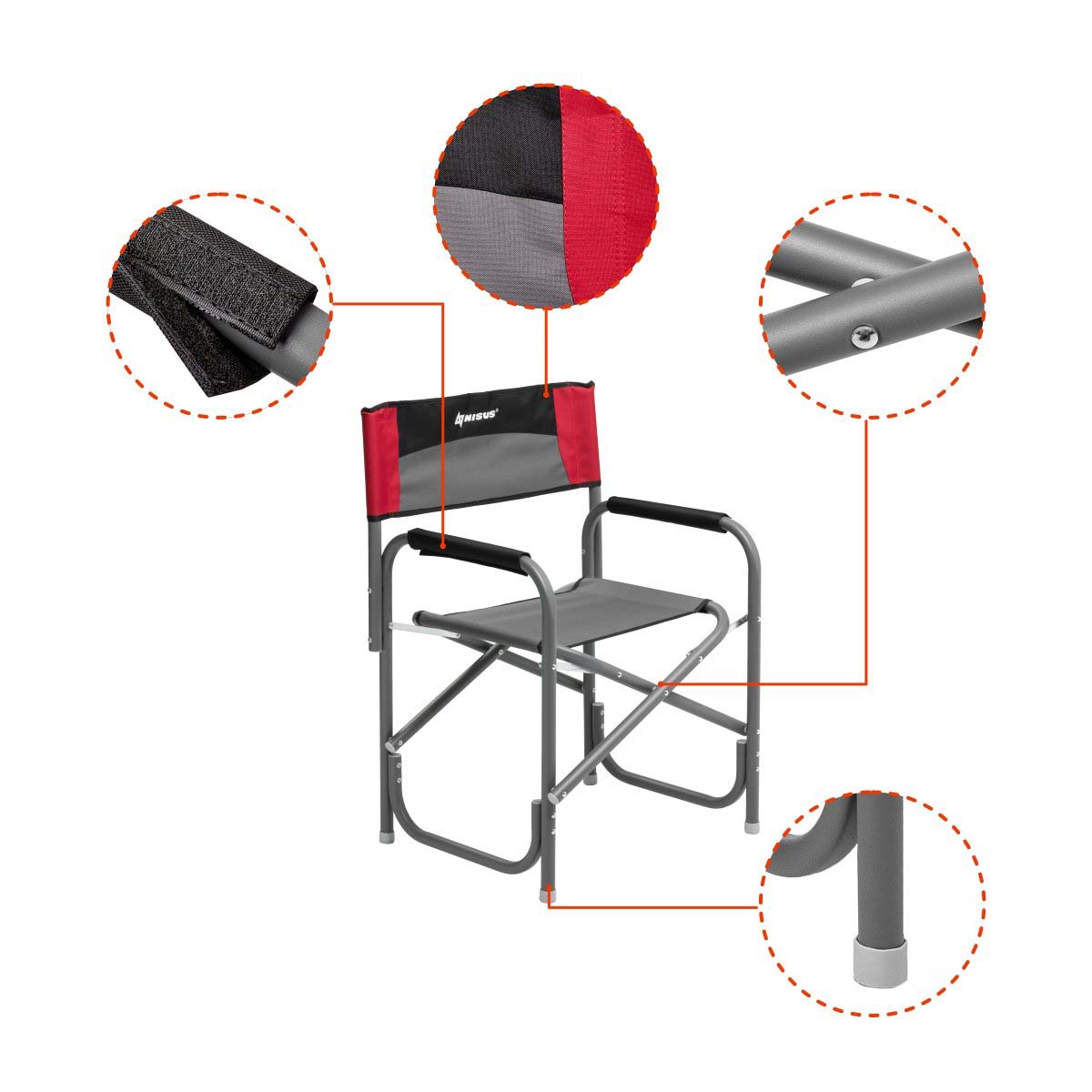 Portable Aluminum Folding Director's Chair for Camping