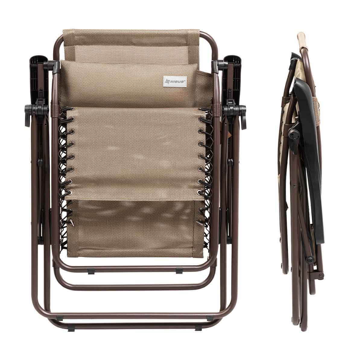 Zero Gravity Folding Patio Chair with Padded Pillow is foldable and could be easi;y carried