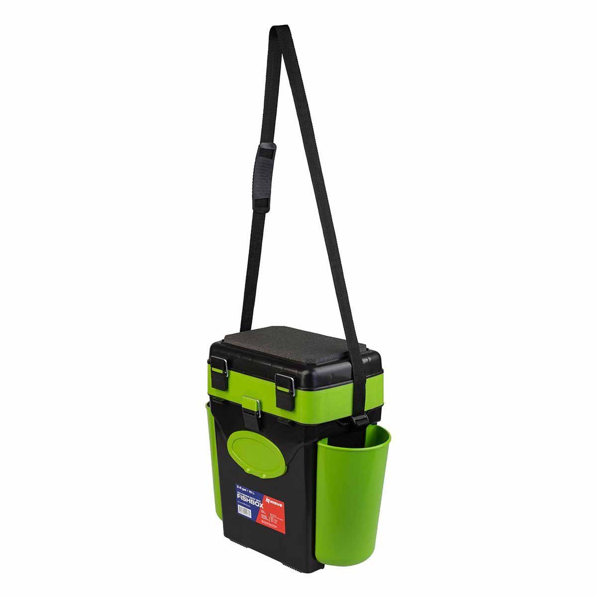 FishBox 10 liter SeatBox for Ice Fishing, 2 Compartments, Green