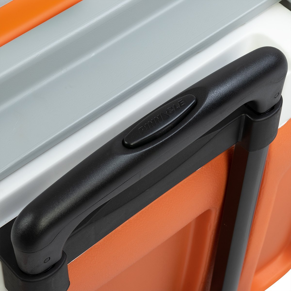 Prudence Wheeling Ice Chest's retractable handle is pulled out in one click
