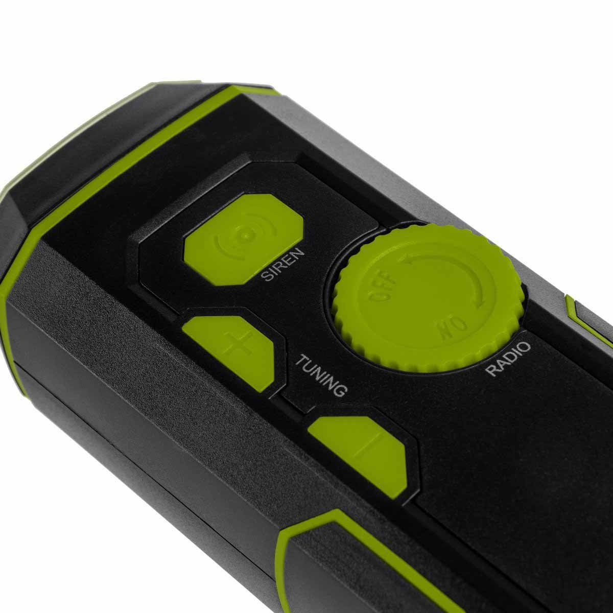 Portable Micro USB Radio Lantern, Green, features three different options, - lantern, radio and alarm