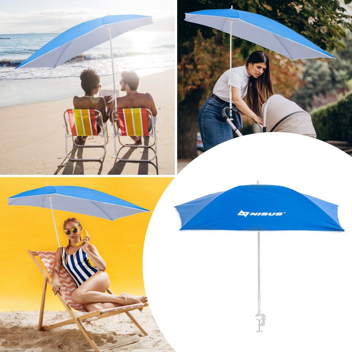 Strong Clip-On Adjustable Beach Umbrella could be used in a plenty of activities and places