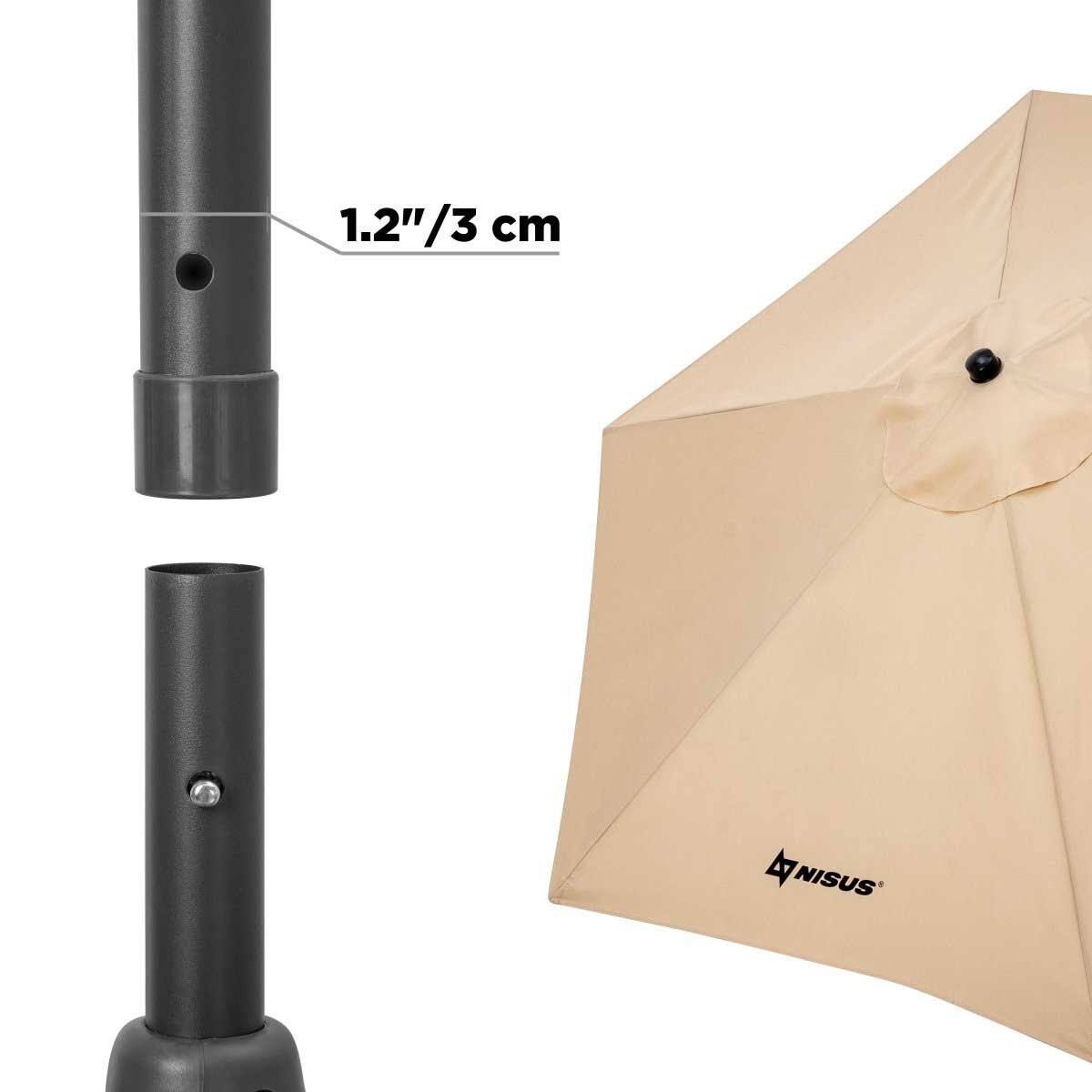 Patio Garden Large Folding Tilting Umbrella featuring a folding steel pole