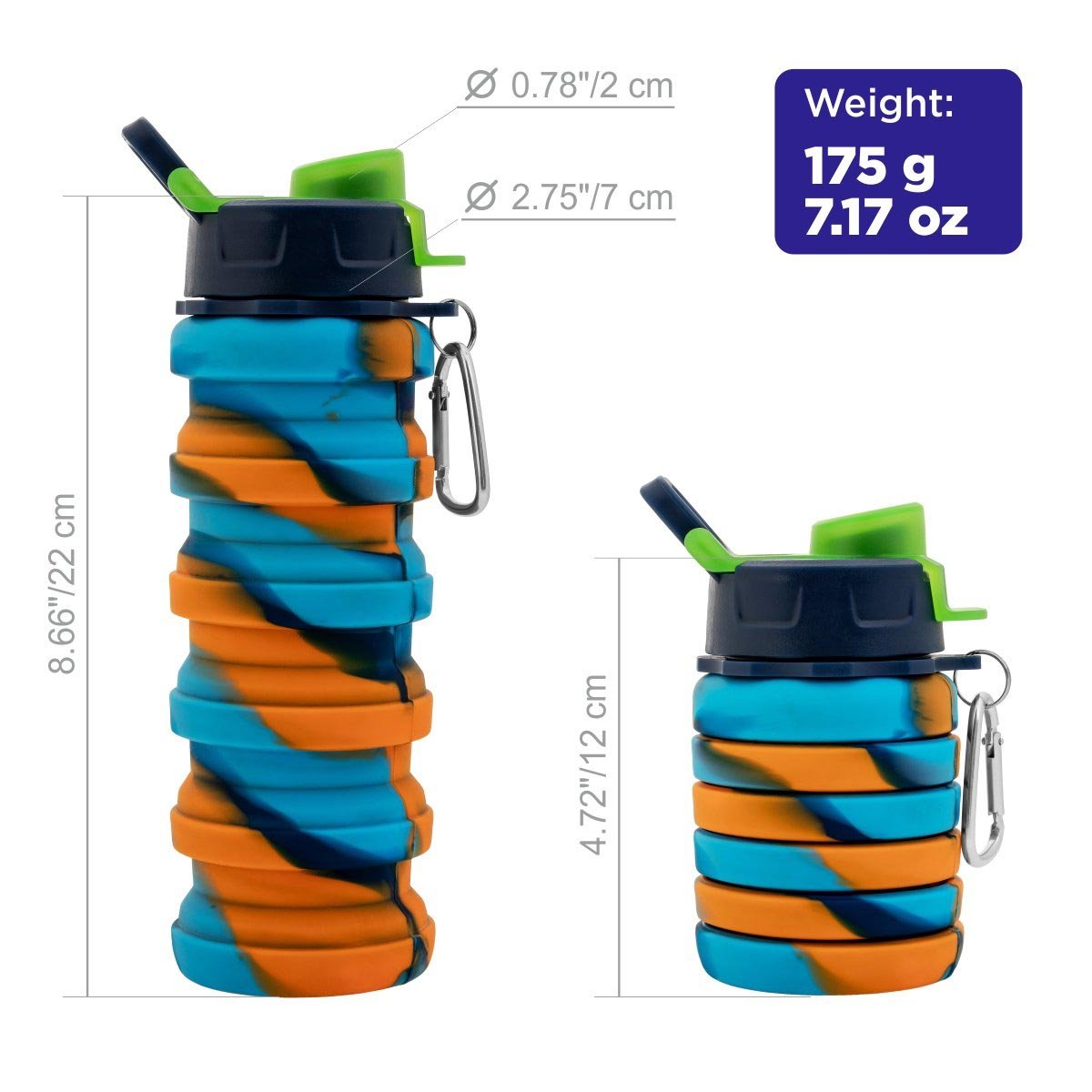 Backpack School Bag with Collapsible Silicone Water Bottle - Back to School Set for Boy