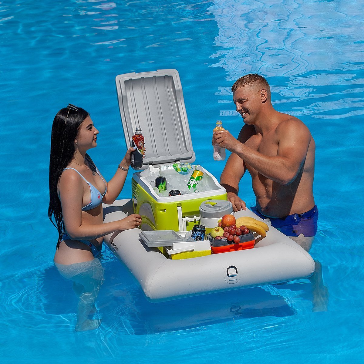 Inflatable Floating Drinking Holder Serving Bar For BBQ Picnic Pool Party