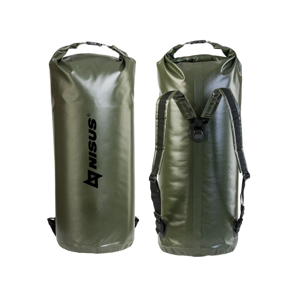 70L Waterproof Large Dry Bag, Backpack with Shoulder Straps, Khaki