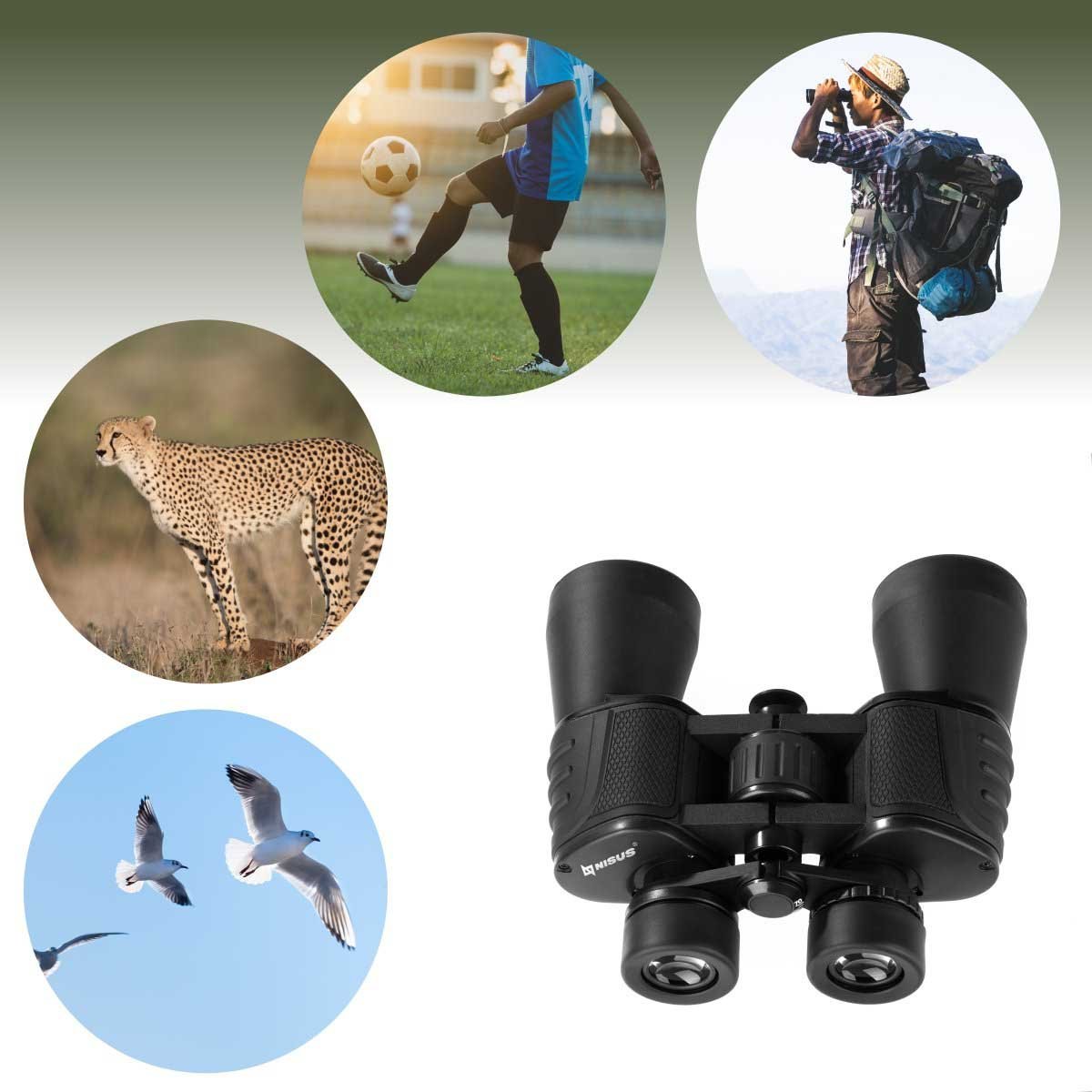 10x50 Multifunctional Camping Black Binocular could be used to explore the distant world around you