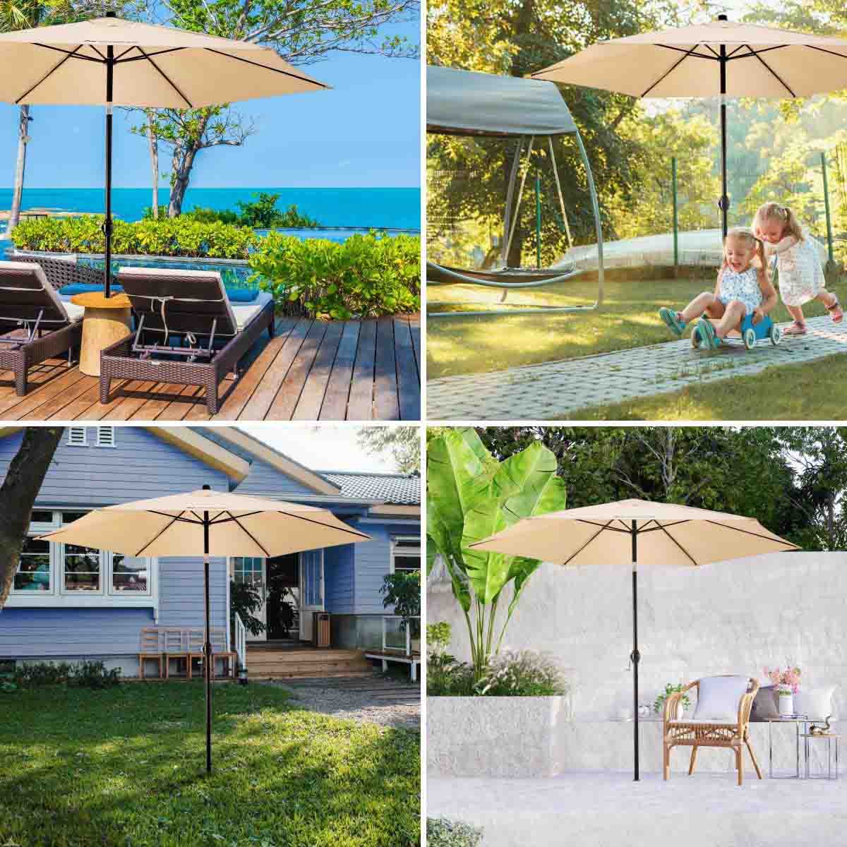 Patio Garden Large Folding Tilting Umbrella could be used in a plenty of places and activities