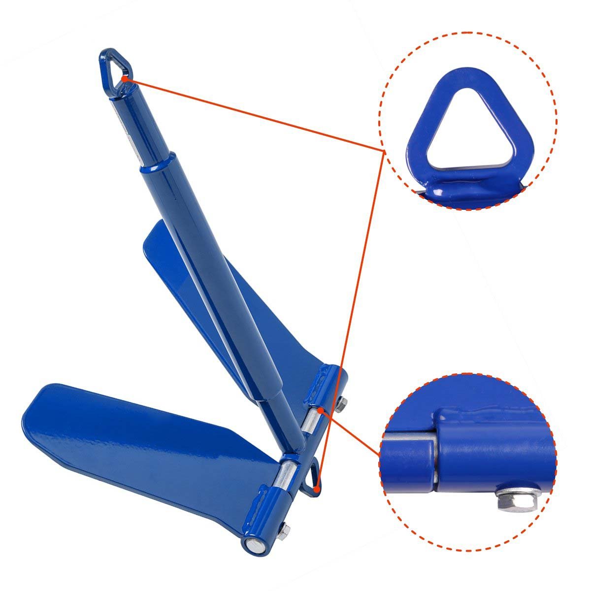 8.8 Lbs Danforth Anchor for Fishing, Canoe and Kayaking with movable flukes