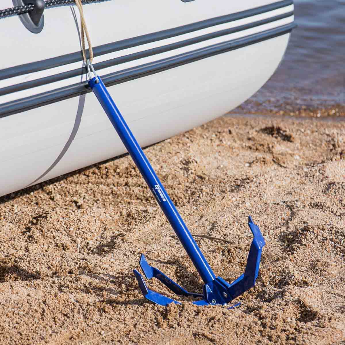3 lbs Grapnel Portable Folding Anchor on the sand