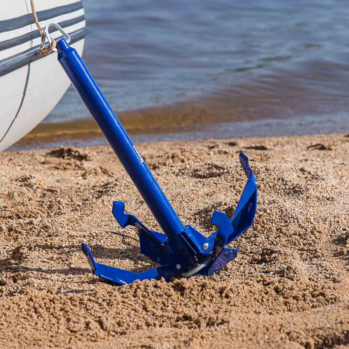 7 lbs Grapnel Portable Folding Anchor on the sand