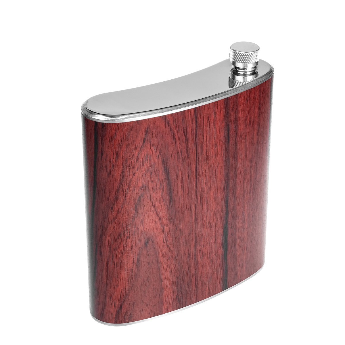Big Stainless Steel Hip Alcohol Flask with Shot Glasses in Case 34 oz