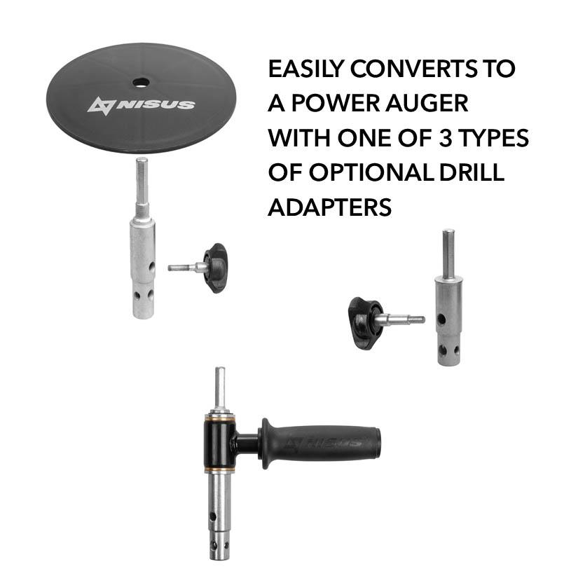 BURAN Professional Ice Fishing Hand Auger  turns into a power drill with the help of screwdriver and one of the ice auger adapters available at trofey.usa