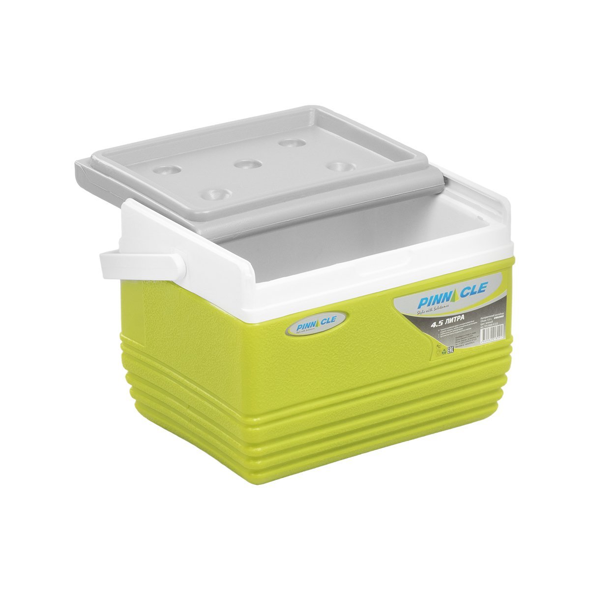 Eskimo Portable Hard-Sided Ice Chest for Camping, 4 qt, Green with a lid half opened