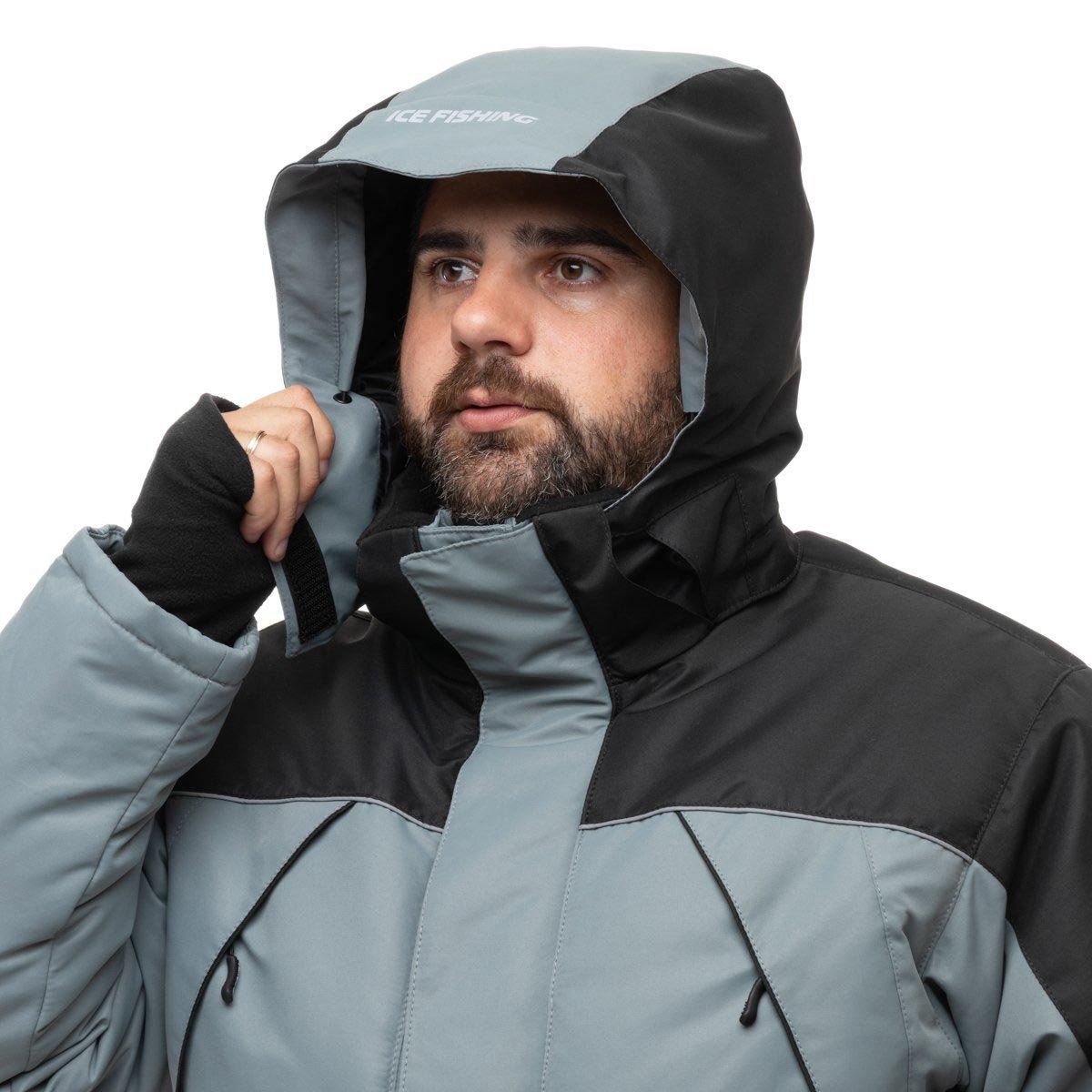 Angler Pro Windproof Winter Jacket and Bibs Set for Men with a comfortable hood