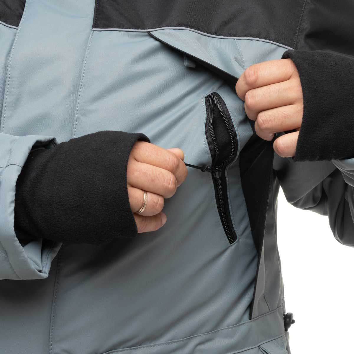 Angler Pro Jacket and Bibs Windproof Winter Set for Men is equipped with the zipper pockets which could keep your belongings safe