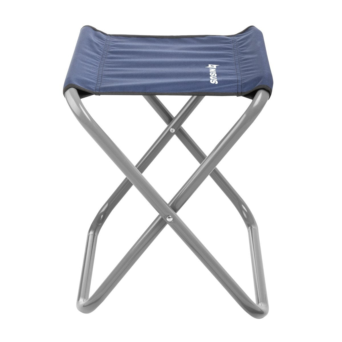 Set of 2 Blue Folding Camping Chairs with Steel Frame