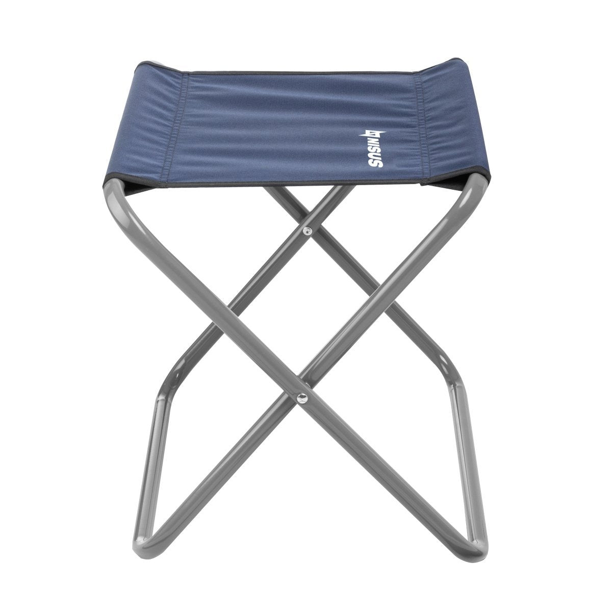 Durable Compact Folding Blue Steel Tourist Camping Stool