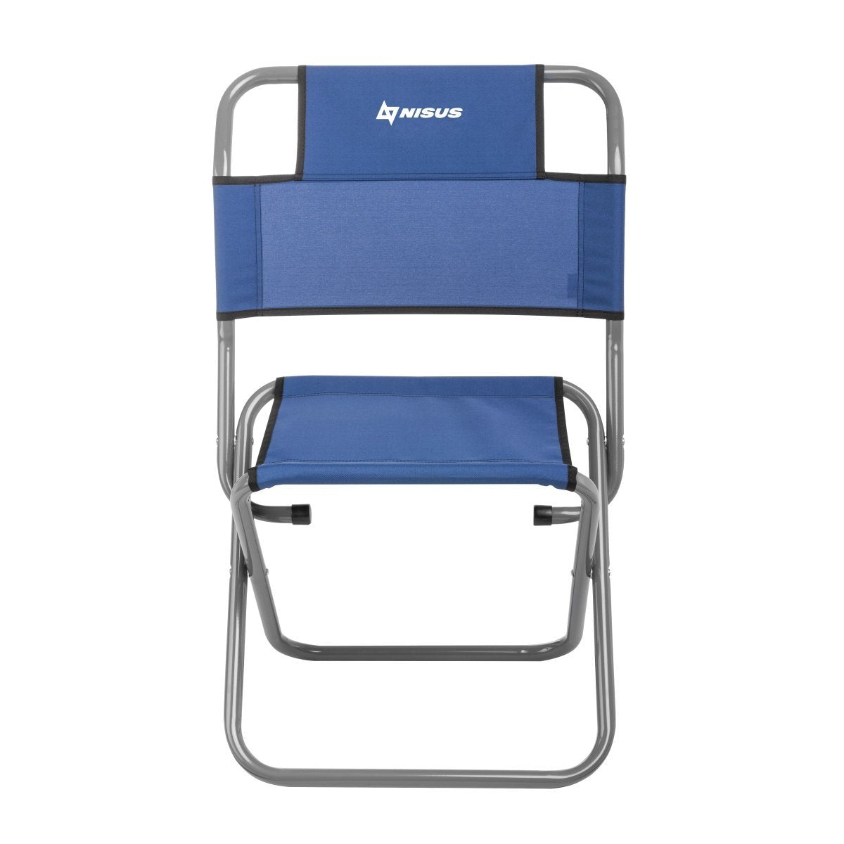 Nisus blue folding camping chair with a back