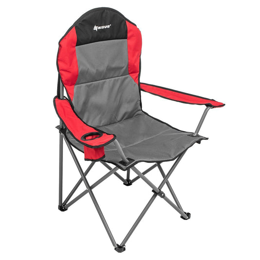 Folding Portable Oversize Camping Armchair with Cup Holder Armrest