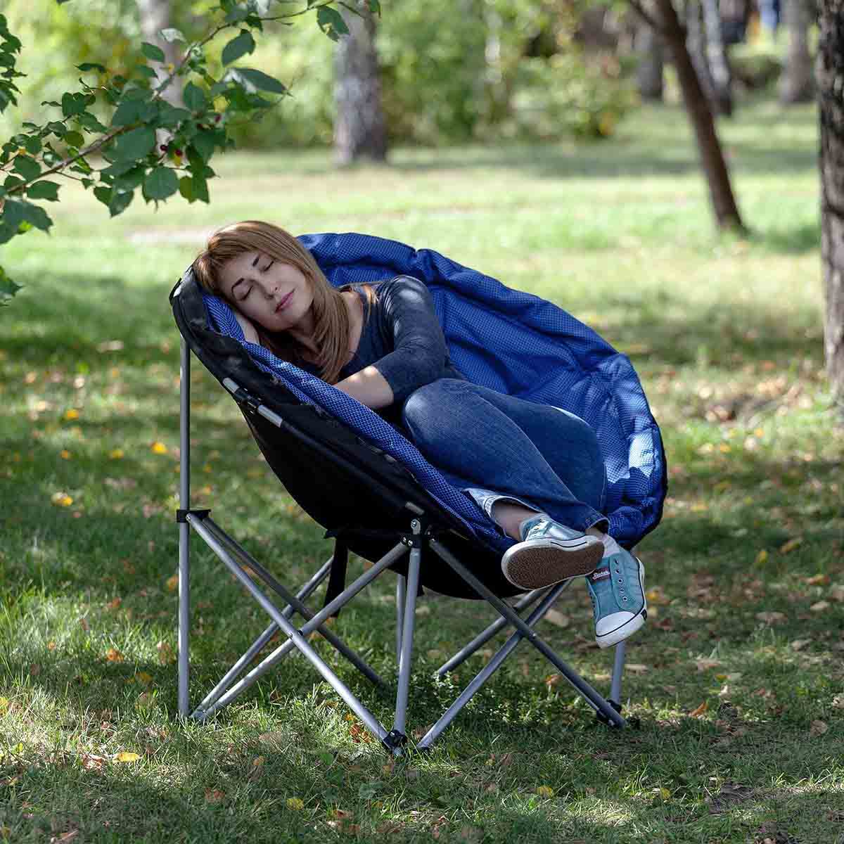 Comfort Padded Moon Chair - Navy