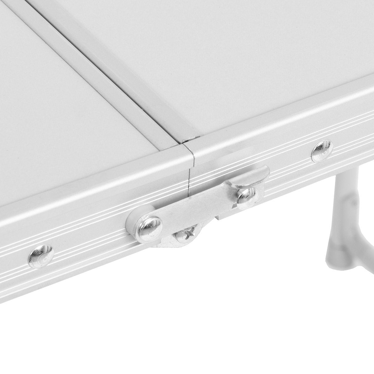 Big Lightweight Folding Aluminum Camping Table table top locking mechanism