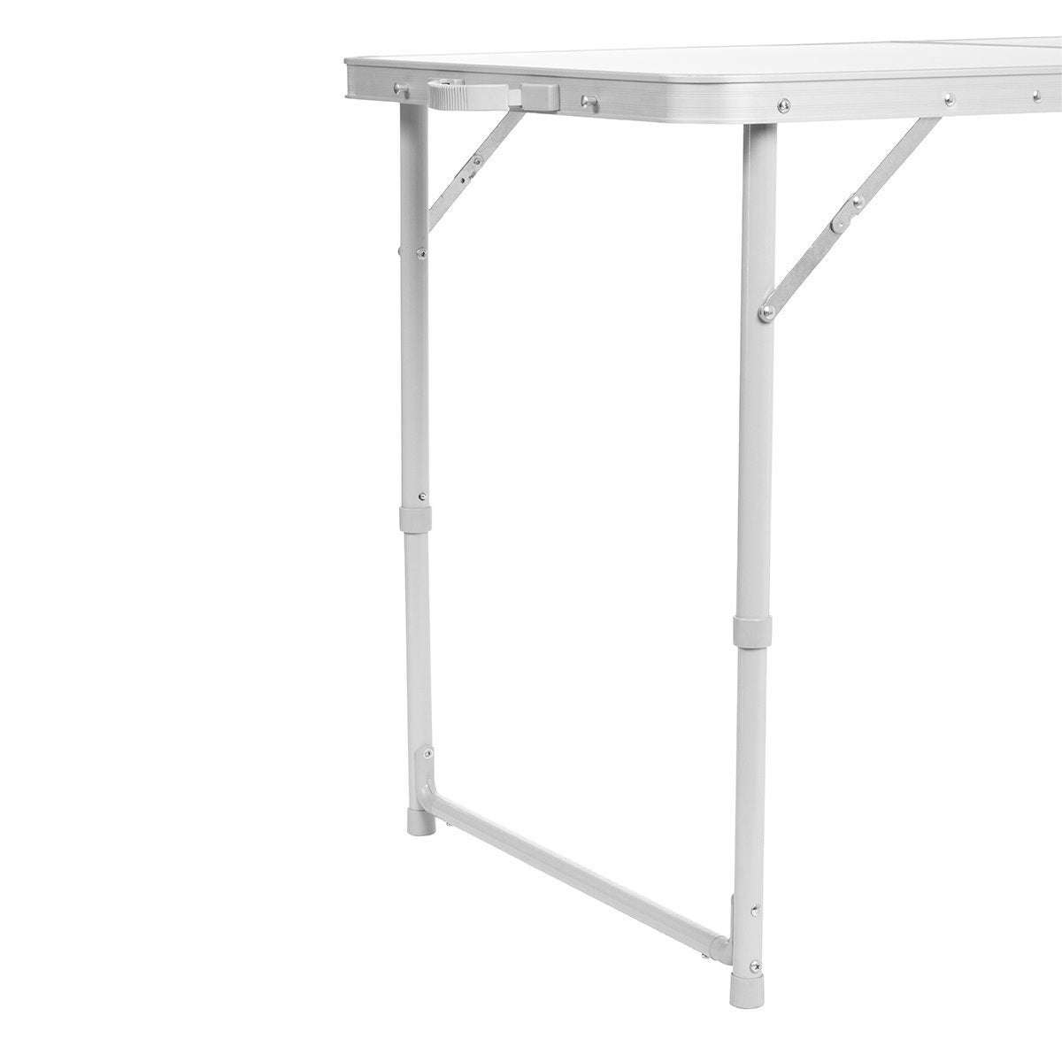 Big Lightweight Folding Aluminum Camping Table with a handle sideview