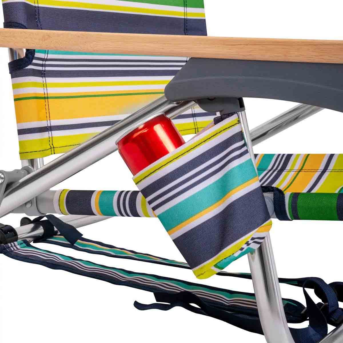 Lightest Backpack Beach Chair with Cup Holder featuring a pocket on the armrest to handle your belongings