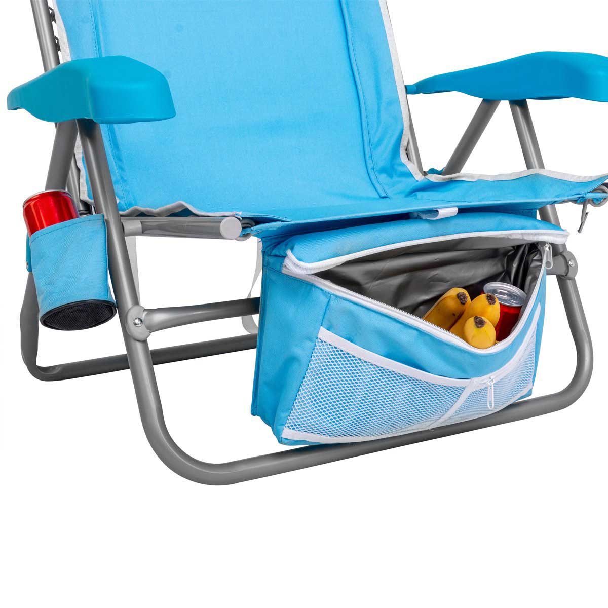 Premium Backpack Beach Chair's Cooler Bag is spacious enough tohold your food and beverages