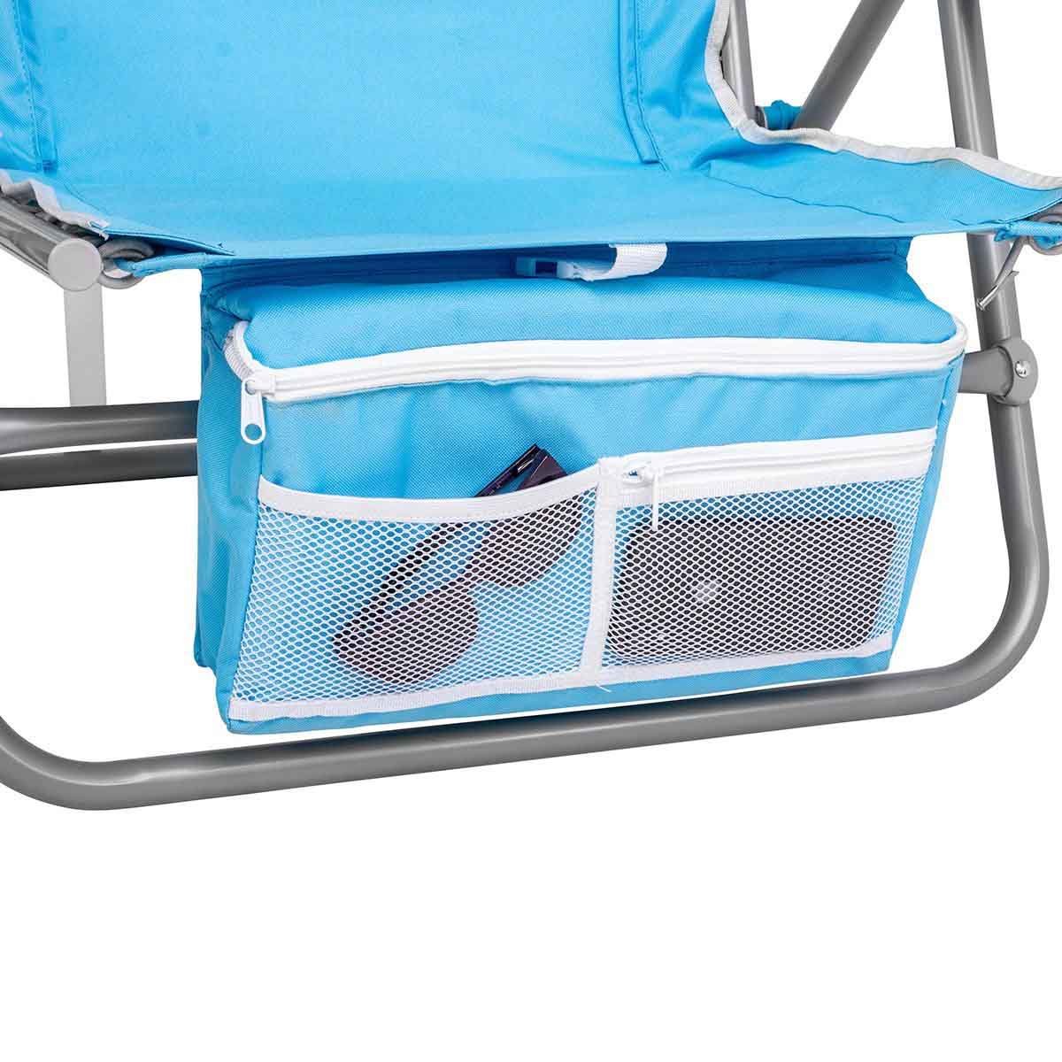 Premium Backpack Beach Chair's Cooler Bag is equipped with two pockets to store your belongings