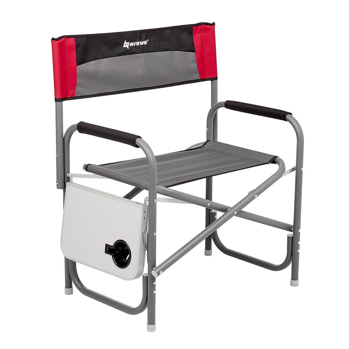 NISUS Folding Aluminum Director's Chair with Side Table - Oversized