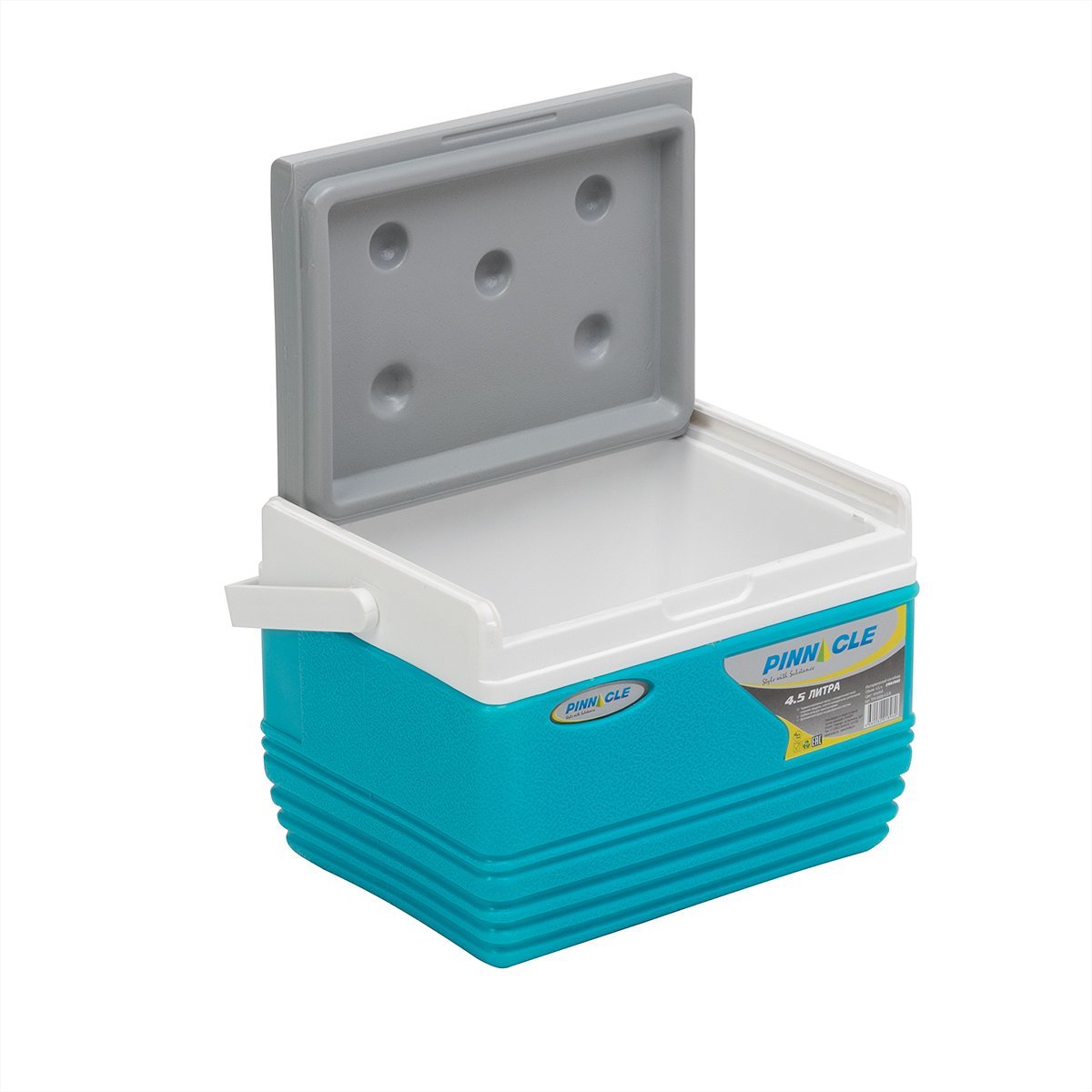 Eskimo Portable Hard-Sided Ice Chest for Camping, 4 qt, Blue with a lid widely open