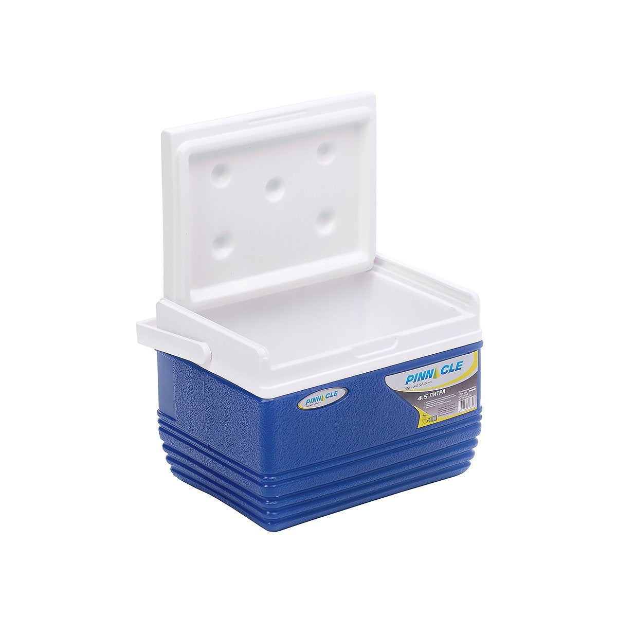 Eskimo Portable Hard-Sided Ice Chest for Camping, 4 qt, Navy Blue with a lid widely open
