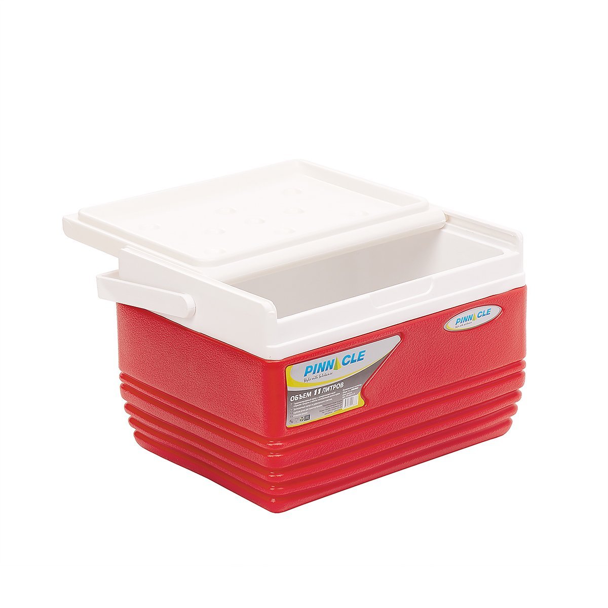 Eskimo Portable Hard-Sided Ice Chest for Camping, 11 qt, Red with a lid half opened