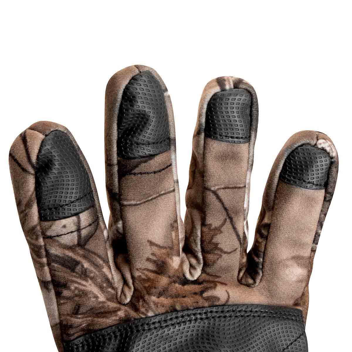 The Microfleece Insulated Waterproof Slit Fingergloves feature synthetic leather grip on the palm and fingers