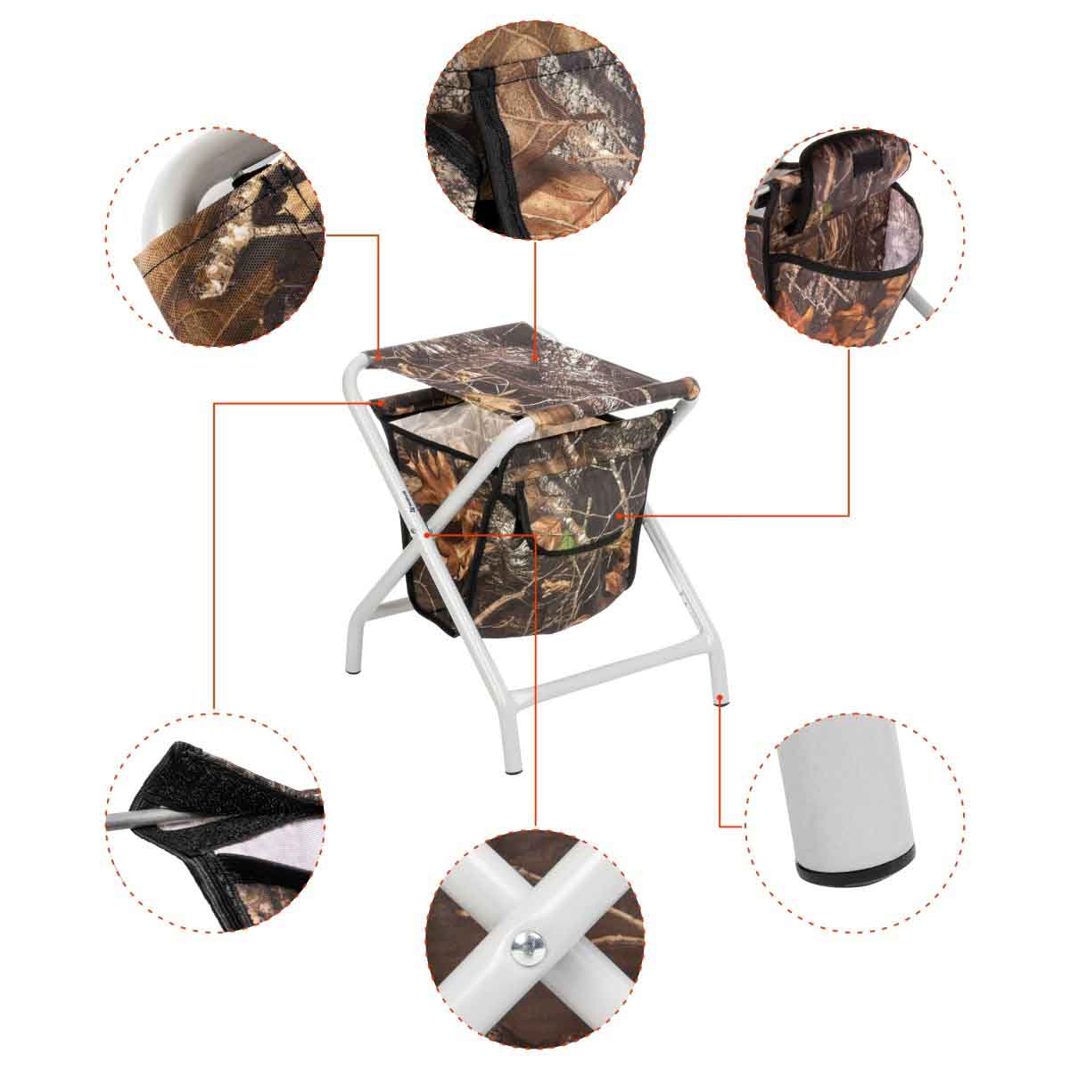 Folding Camping Outdoor Fishing Stool with a Storage