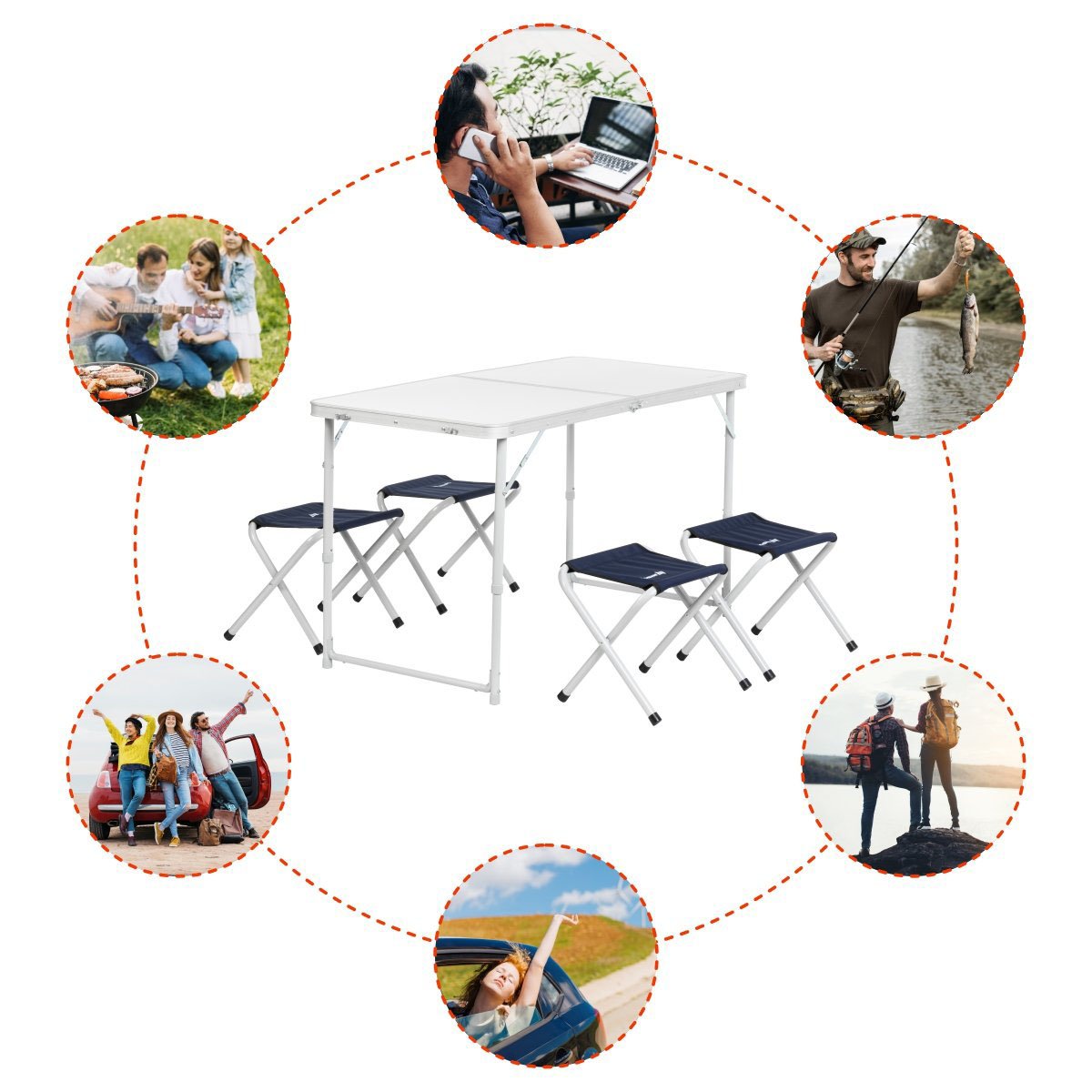 Outdoor Folding Furniture Set for Camping and Outdoor could be used in a plenty of activities