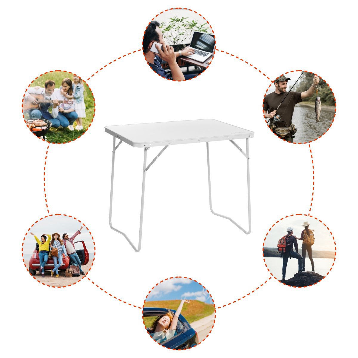 Portable Lightweight Steel Folding Outdoor Table could be used for a plenty of activities