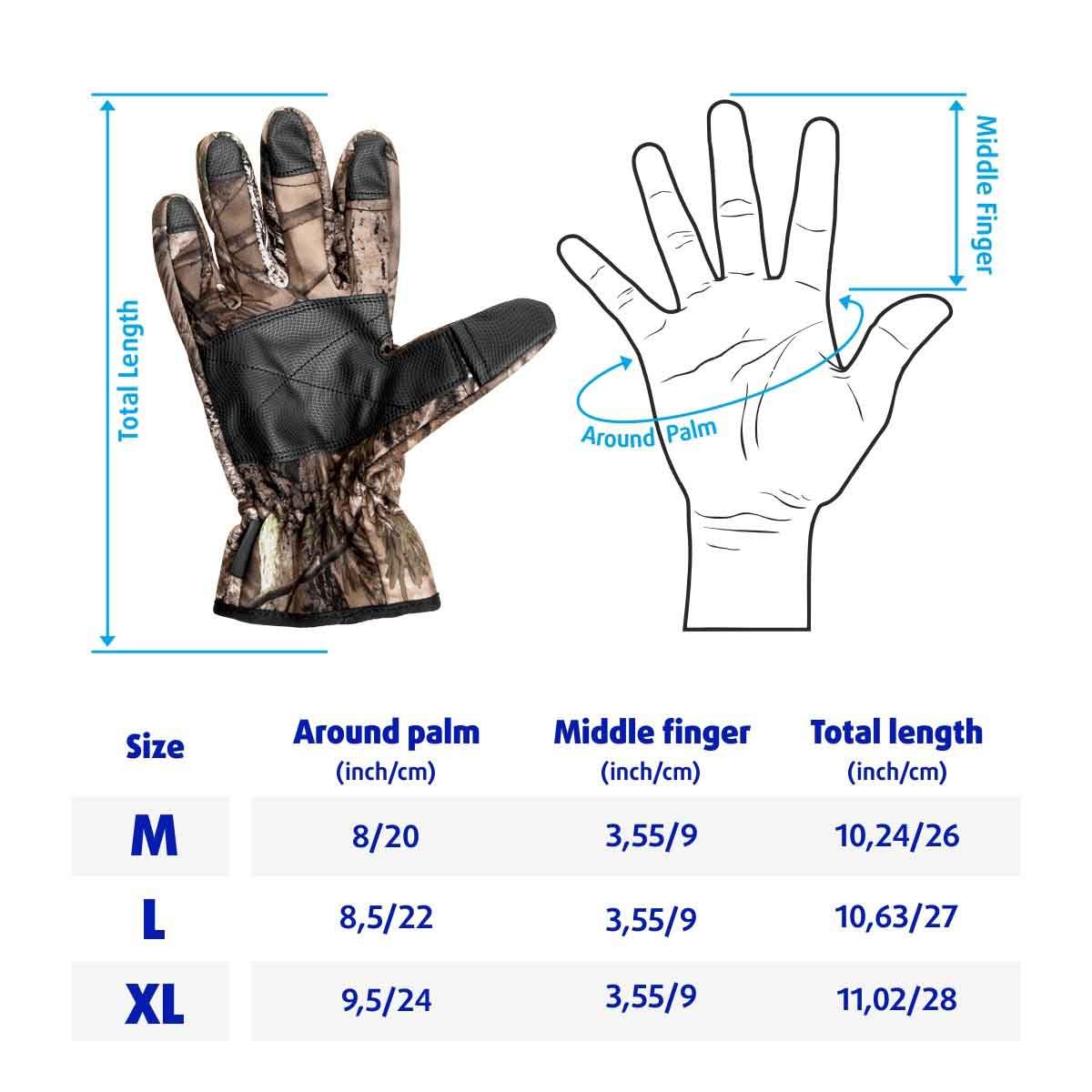 Microfleece Insulated Waterproof Slit Finger Gloves for Men are available in M, L and XL sizes
