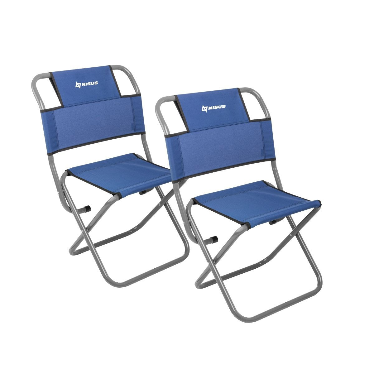 Set of Two Outdoor Portable Folding Tourist Chairs